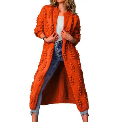 Džemperis Bez pogas Trikotāžas mētelis Žakarda Dekors Rudens Ziemas Sieviešu gara trikotāžas jaciņa Aukstuma izturīga virsjaka