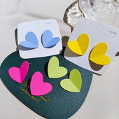 Új divat koreai egyszerű szív fülbevalók személyiség szerelmes fülbevaló piros szín nyári temperamentum fülbevaló esküvői ékszer