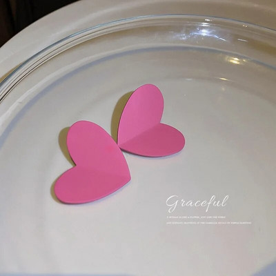 Új divat koreai egyszerű szív fülbevalók személyiség szerelmes fülbevaló piros szín nyári temperamentum fülbevaló esküvői ékszer