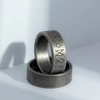 Νέο ρετρό πανκ δαχτυλίδι ρούνων Odin Viking για άντρες Γυναικεία Μόδα με απλά γράμματα Δαχτυλίδι Λέξεις Δαχτυλίδι Ανδρικά κοσμήματα Δώρο Ζευγαριού Χονδρική