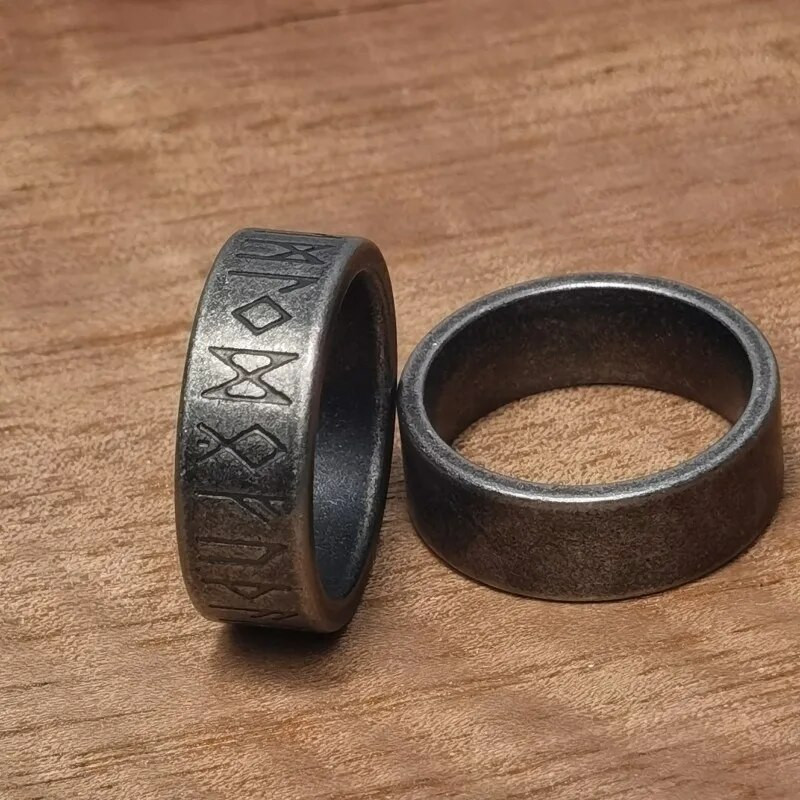 Νέο ρετρό πανκ δαχτυλίδι ρούνων Odin Viking για άντρες Γυναικεία Μόδα με απλά γράμματα Δαχτυλίδι Λέξεις Δαχτυλίδι Ανδρικά κοσμήματα Δώρο Ζευγαριού Χονδρική