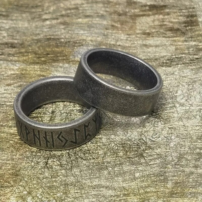 Νέο ρετρό πανκ δαχτυλίδι ρούνων Odin Viking για άντρες Γυναικεία Μόδα με απλά γράμματα Δαχτυλίδι Λέξεις Δαχτυλίδι Ανδρικά κοσμήματα Δώρο Ζευγαριού Χονδρική
