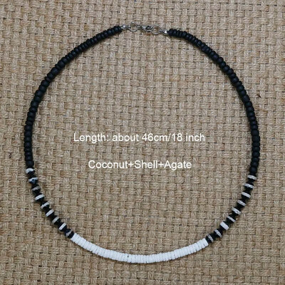 2022. aasta suvine Beach Bohemia surfari kaelakee meestele Lihtne geomeetriline tribal etniline kookospähkli koorega helmestega kaelakee meeste ehted