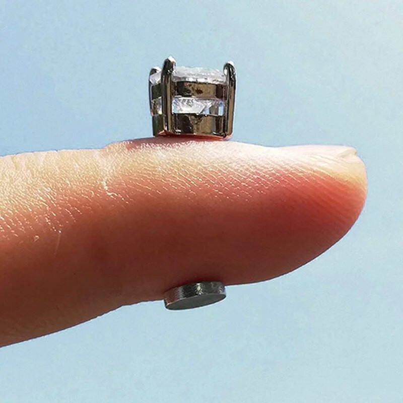1PC Crystal Strong Magnetic Ear Stud Εύκολη χρήση Σκουλαρίκια με κλιπ για γυναίκες Ανδρικά σκουλαρίκια μαγνήτης πανκ στρογγυλά ζιργκόν Σκουλαρίκια που δεν τρυπούν
