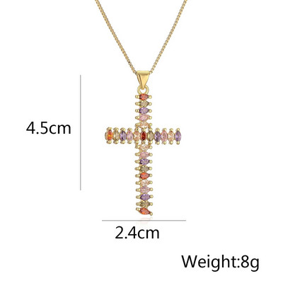 Modes sieviešu krusta kuloni Dropshipping zelta krāsā AAA CZ akmens krusta kulonu kaklarotas rotaslietas vīriešiem/sievietēm vairumtirdzniecība