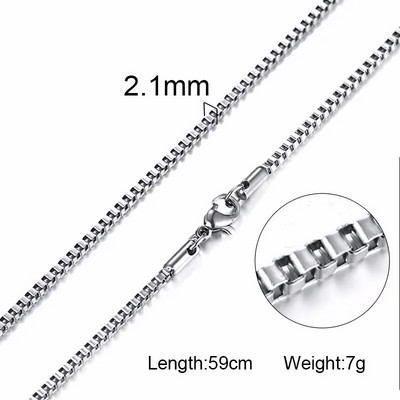 Box Chains Kaklarotas Delicate Square Links Nerūsējošā tērauda ķēdes 2mm 4,5mm Kaklarota vīriešiem Sievietēm no 18 līdz 24 collām