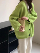 Női kardigán, tömör, nagy zsebű, laza, hétköznapi, hosszú kardigánkabát, meleg őszi és téli új, túlméretes női kardigánok 2023-ban