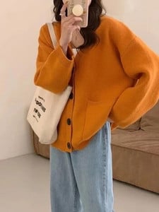 Női kardigán, tömör, nagy zsebű, laza, hétköznapi, hosszú kardigánkabát, meleg őszi és téli új, túlméretes női kardigánok 2023-ban