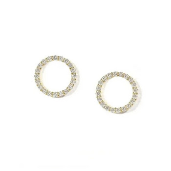 Λεπτά σκουλαρίκια με καρφιά μικρού κύκλου για γυναίκες χρυσό χρώμα Κρυστάλλινο μινιμαλιστικό πάρτι Καλοκαιρινής μόδας Αξεσουάρ κοσμημάτων