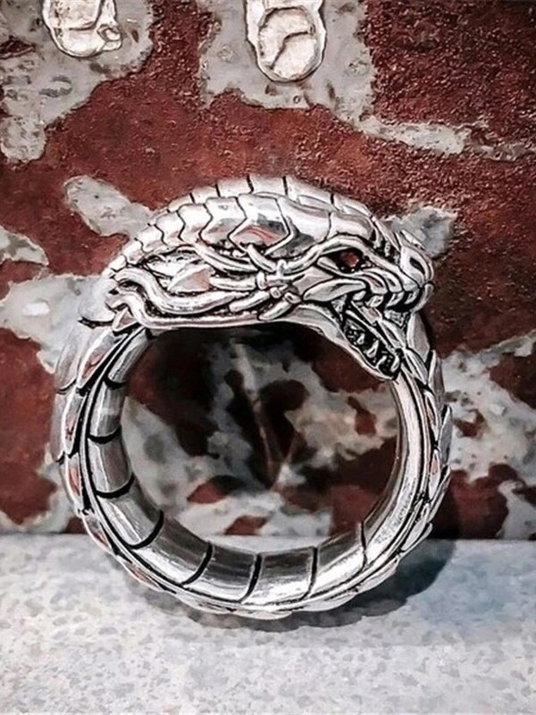 Madingi religiniai aksesuarai Drakono kandžiojimo uodegos žiedai Madingi papuošalai Vyriški žiedai Nauji gyvūnų aksesuarai Vakarėlio dovanos Didmeninė prekyba