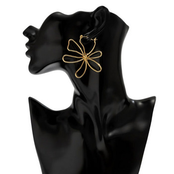 Метални обеци с обръч с цветя Европейски американски стил Личност Мода Големи обеци Пътуване Сватба Мода Аксесоари за бижута