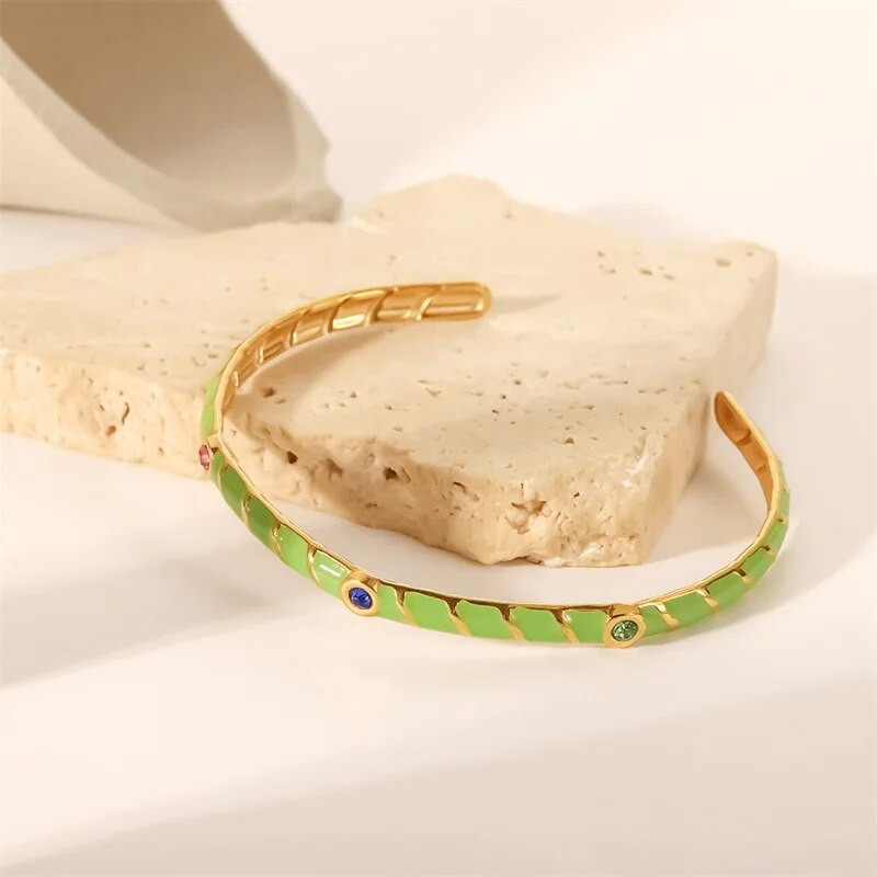 Youthway arany rozsdamentes acél fém nyitott karperec nőknek 2022 új vízálló texturált elegáns ékszer lányoknak