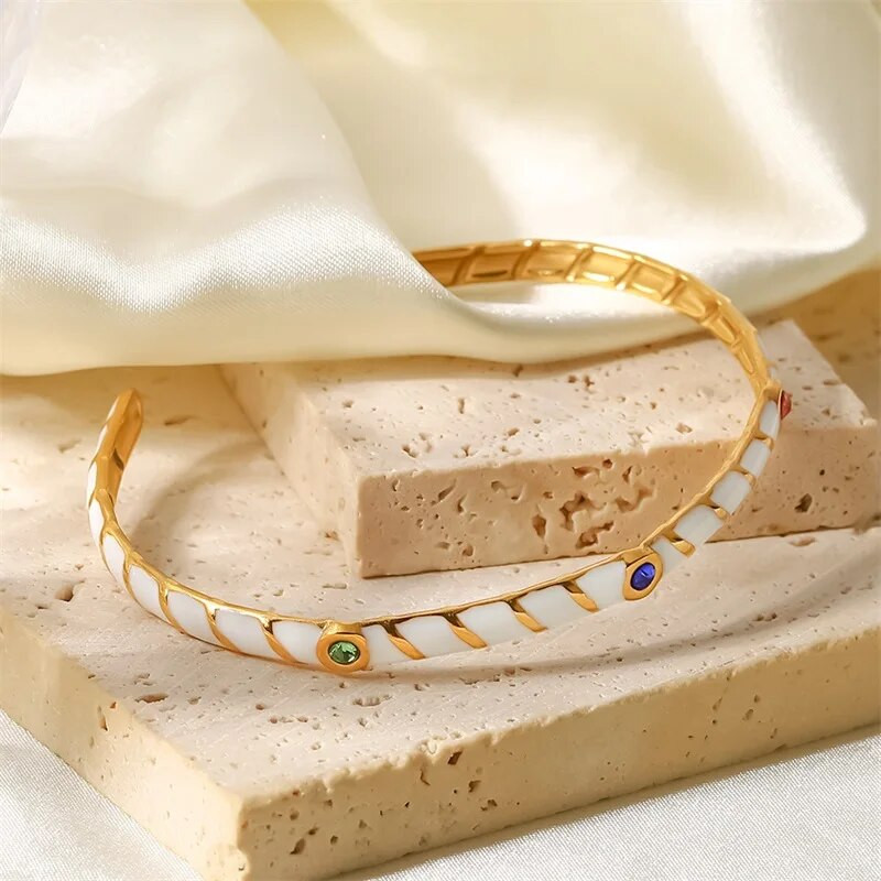 Youthway arany rozsdamentes acél fém nyitott karperec nőknek 2022 új vízálló texturált elegáns ékszer lányoknak