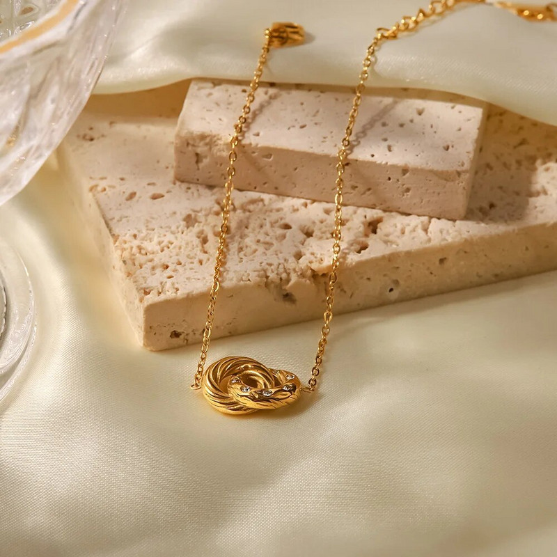 „Youthway“ išskirtinė dvigubo apskritimo nerūdijančio plieno pakabinama apyrankė moterims Aukso spalvos metalo vandeniui atsparūs papuošalai браслеты женские