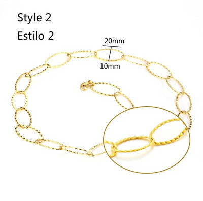 Gredzena izmērs 10x20mm ovāls unikāls O posma ķēdes nerūsējošā tērauda kaklarota sievietēm sudraba/zelta krāsā Sieviešu rotaslietas apkakles