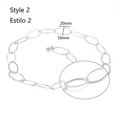 Gredzena izmērs 10x20mm ovāls unikāls O posma ķēdes nerūsējošā tērauda kaklarota sievietēm sudraba/zelta krāsā Sieviešu rotaslietas apkakles