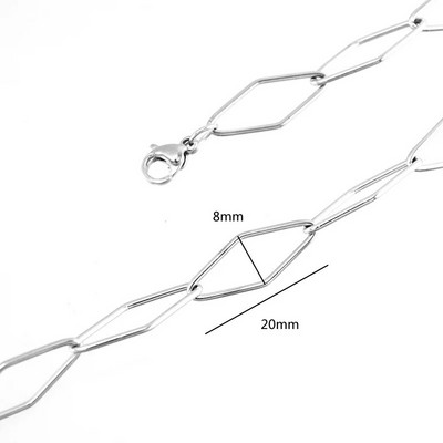 Gredzena izmērs 10x20mm ovāls unikāls O posma ķēdes nerūsējošā tērauda kaklarota sievietēm sudraba/zelta krāsā Sieviešu rotaslietas apkakles