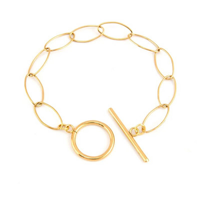 Gredzena izmērs 10x20mm ovāls unikāls O posma ķēdes nerūsējošā tērauda kaklarota sievietēm sudraba/zelta krāsā Sieviešu rotaslietas apkakles