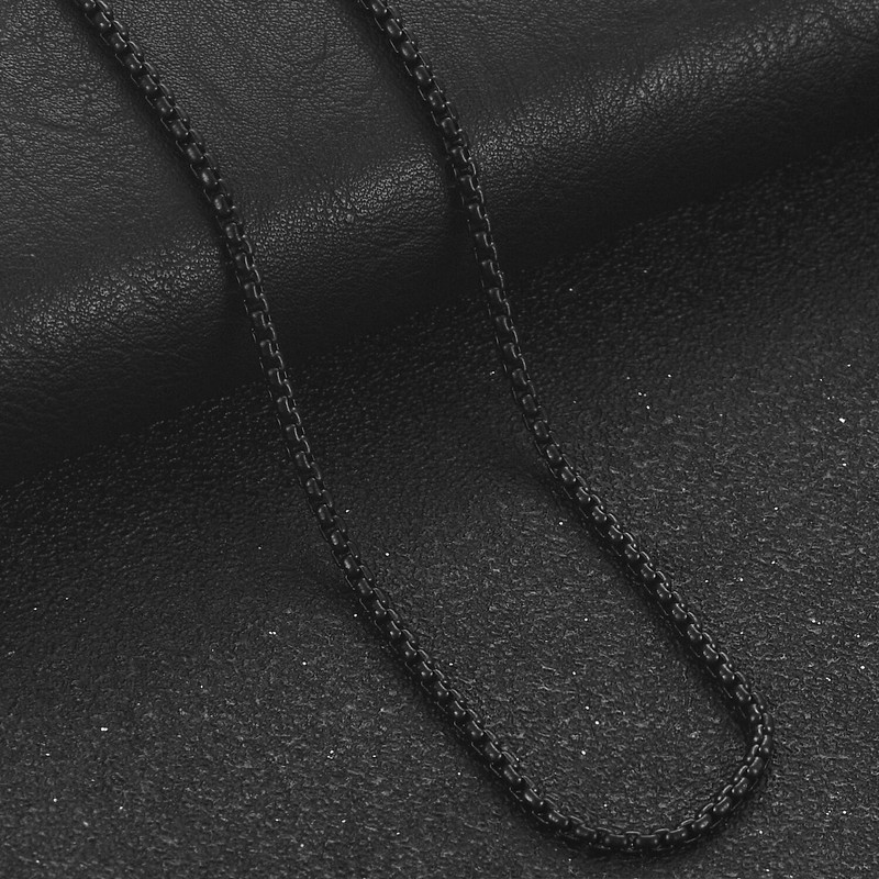 2/3/4/5mm pentru bărbați, culoarea neagră, placată cu oțel inoxidabil, cutie rolă pătrată, lanț pentru femei, colier, bijuterii, cadou, accesorii pentru brățări