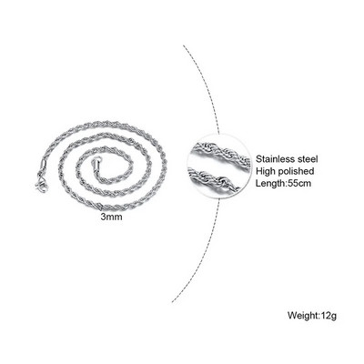 Vnox vīriešu krusta kaklarotas, nerūsējošā tērauda slāņains vienkāršs krusta kulons, virvju kastes ķēdes kaklarota, vienkārša lūgšanu Jēzus apkakle