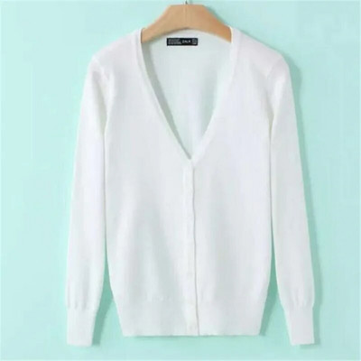 6XL Liela izmēra sieviešu trikotāžas jaciņa mētelis 17 vienkrāsains ziemas gadījuma V veida kakla izgriezums ar garām piedurknēm, tamborēts, trikotāžas džemperis, sieviešu augšdaļa