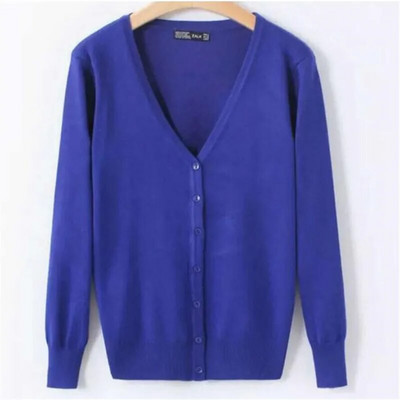 6XL Liela izmēra sieviešu trikotāžas jaciņa mētelis 17 vienkrāsains ziemas gadījuma V veida kakla izgriezums ar garām piedurknēm, tamborēts, trikotāžas džemperis, sieviešu augšdaļa