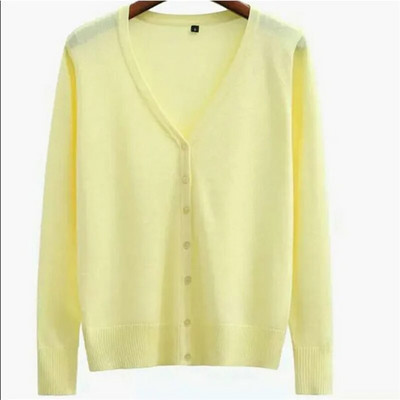 6XL Liela izmēra sieviešu trikotāžas jaciņa mētelis 17 vienkrāsains ziemas gadījuma V veida kakla izgriezums ar garām piedurknēm, tamborēts, trikotāžas džemperis, sieviešu augšdaļa