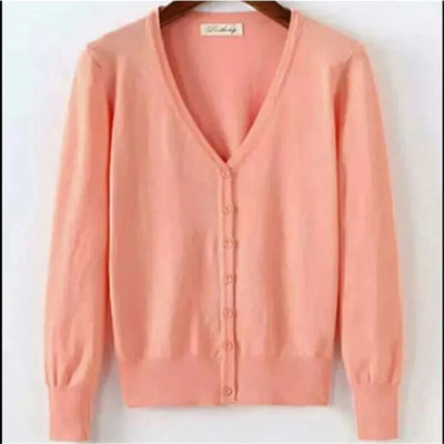 6XL Liela izmēra sieviešu trikotāžas jaciņa mētelis 17 vienkrāsains ziemas gadījuma V veida kakla izgriezums ar garām piedurknēm, tamborēts, trikotāžas džemperis, sieviešu augšdaļa