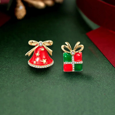 Ziemassvētku tēma Auskari Radoši Sniegavīrs Zvani Ziemassvētku eglīte Karājas Auskari Sievietes Meitenes Ziemassvētku ballīte Modes Rotaslietas Dāvanas