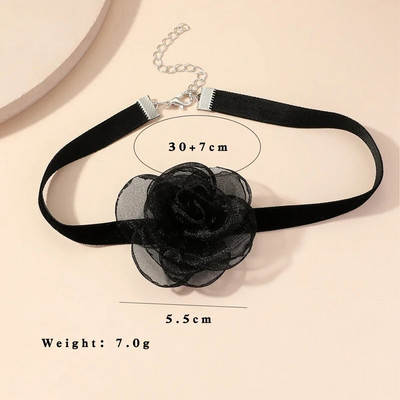 Goth Black Mežģīņu Zieds Līdz Kakla Ķēdes Mežģīņu Kaklarota Sieviešu Modes Kakla rotaslietas Ballīte Dāvanu Kaklarota Ar Ziedu