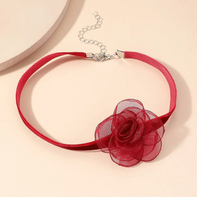 Goth Black Mežģīņu Zieds Līdz Kakla Ķēdes Mežģīņu Kaklarota Sieviešu Modes Kakla rotaslietas Ballīte Dāvanu Kaklarota Ar Ziedu