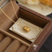 kiváló minőségű 316L divat rozsdamentes acél nagy deszka tégla Medál Arany színű Nyaklánc Túlzott punk stílusú Ékszer ajándék