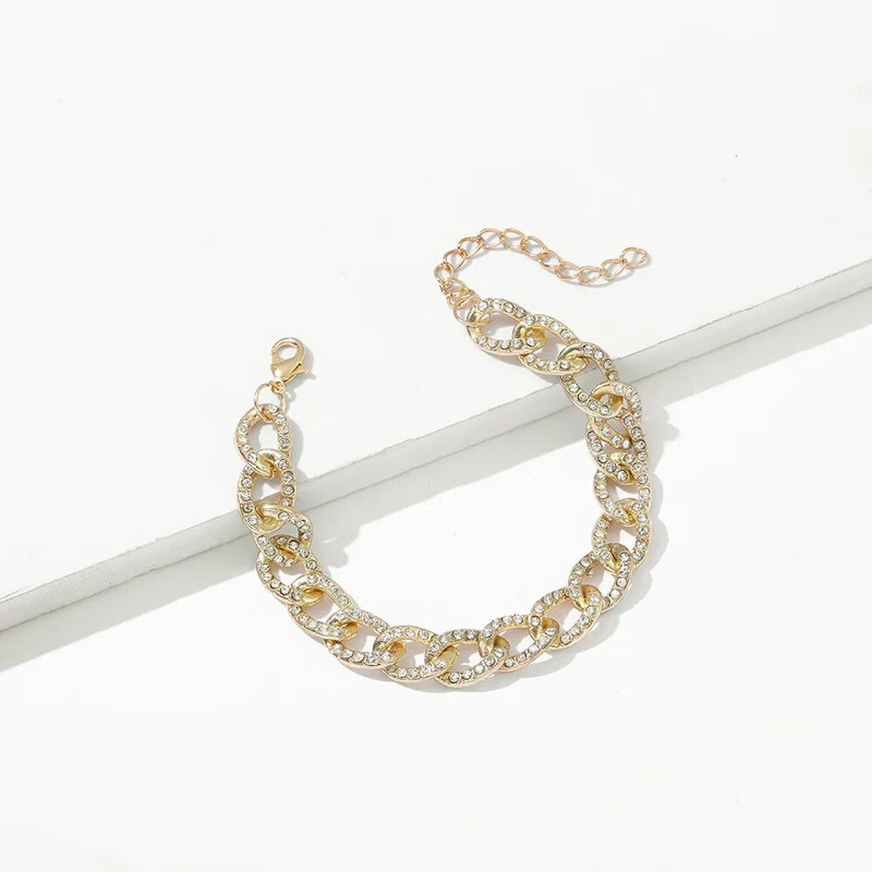 Boho apzeltītas krelles rokassprādzes sievietēm Charm Crystal Link Chain Statement Rokassprādzes Rokassprādzes Roku darbs Elastīgas Roku Rotaslietas