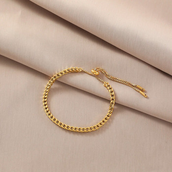 Βραχιόλια υψηλής ποιότητας μόδας από ανοξείδωτο ατσάλι για γυναίκες, άντρες, χρυσό χρώμα, ρυθμιζόμενο βραχιόλι κοσμήματα