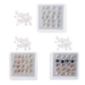 10 pāri balti rozā melnā krāsā dabīgi saldūdens pērļu auskari sievietēm 6 mm apaļi neregulāras formas pērļu auskari