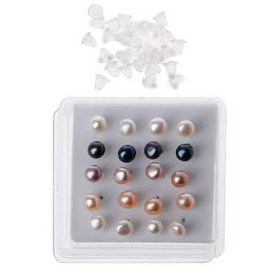 10 pāri balti rozā melnā krāsā dabīgi saldūdens pērļu auskari sievietēm 6 mm apaļi neregulāras formas pērļu auskari