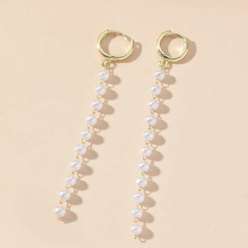 Jauni karsti izpārdošanas titāna tērauda lodīšu ķēdes auskari gari, melni punktveida pušķu auskari (ķēde 6cm)