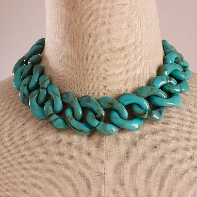 2023 nova ženska ogrlica s velikim zdepastim lancem punk hip-hop stil ogrlica od akrilne smole nakit veleprodaja nakita