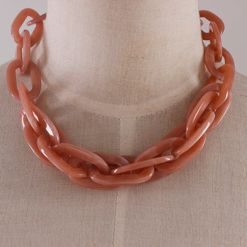 2023 nova ženska ogrlica s velikim zdepastim lancem punk hip-hop stil ogrlica od akrilne smole nakit veleprodaja nakita