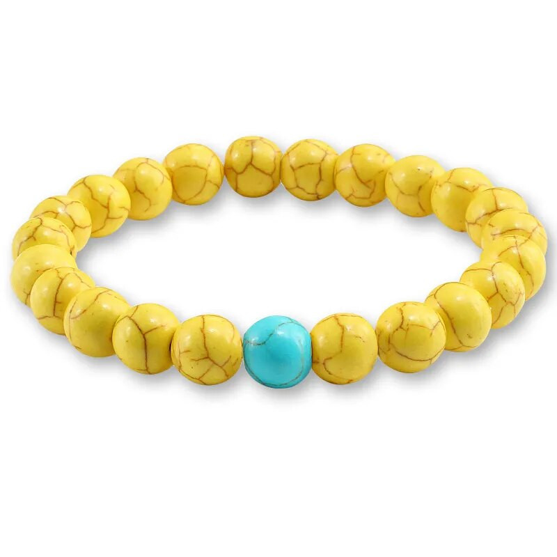 Modernas dzeltenas dabīgā akmens krelles, apburošas rokassprādzes un rokassprādzes sievietēm, apaļas krelles, pavedienu rokassprādze vīriešiem, rotaslietas Pulseira Feminina