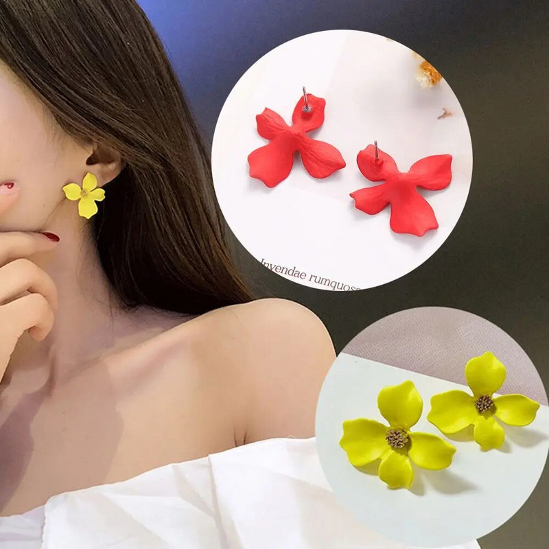 1 Pāris Modes ziedu auskari Boho ziedu formas margrietiņas auskari kāzu ballīte retro greznas rotaslietas dāvanas meitenēm