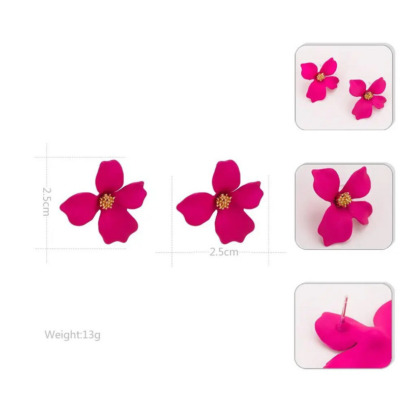 1 Pāris Modes ziedu auskari Boho ziedu formas margrietiņas auskari kāzu ballīte retro greznas rotaslietas dāvanas meitenēm