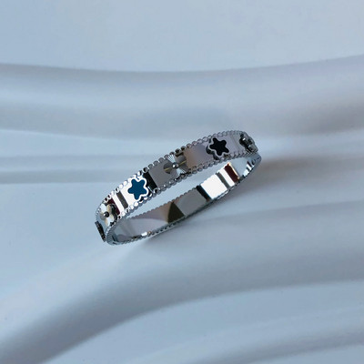 Karštas išpardavimas mados aukso spalvos nerūdijančio plieno gėlių apyrankės ir apyrankės moterims Pulseira Love Mielos apyrankės papuošalai vakarėliui