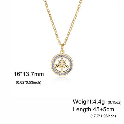 Divatos rozsdamentes acél strasszfa élet medál nyaklánc nőknek varázslatos nyári kulcscsont lánc ékszer ajándék Colgantes Cadena