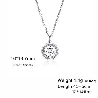 Divatos rozsdamentes acél strasszfa élet medál nyaklánc nőknek varázslatos nyári kulcscsont lánc ékszer ajándék Colgantes Cadena