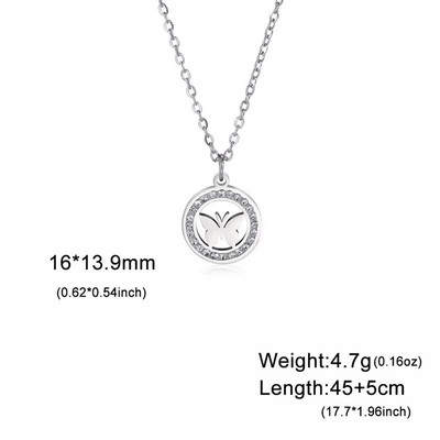 Divatos rozsdamentes acél strasszfa élet medál nyaklánc nőknek varázslatos nyári kulcscsont lánc ékszer ajándék Colgantes Cadena