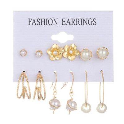 6 részes készlet gyanta arany színű fém karika fülbevaló szett női lányoknak színes gyanta karika fülbevaló trend divat ékszer új ajándék