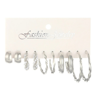 6 részes készlet gyanta arany színű fém karika fülbevaló szett női lányoknak színes gyanta karika fülbevaló trend divat ékszer új ajándék