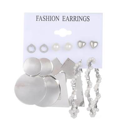 6 részes készlet gyanta arany színű fém karika fülbevaló szett női lányoknak színes gyanta karika fülbevaló trend divat ékszer új ajándék