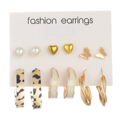 6 részes készlet gyanta arany színű fém karika fülbevaló szett női lányoknak színes gyanta karika fülbevaló trend divat ékszer új ajándék